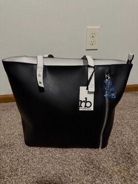 rb by Roccobarocco Black and White Tote Bag